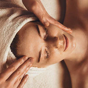 Close up of microneedling treatment