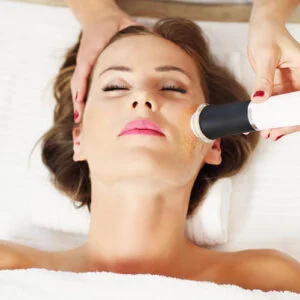 Close up of microneedling treatment