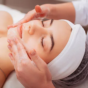 Close up of microneedling treatment