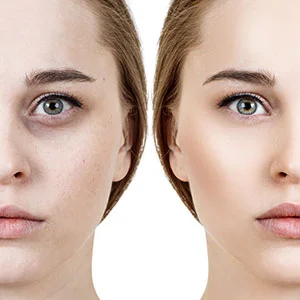 Close up of microneedling treatment