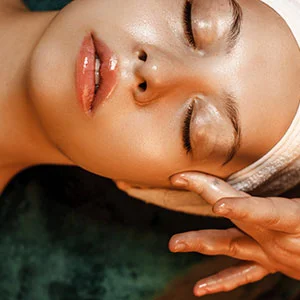 Close up of microneedling treatment